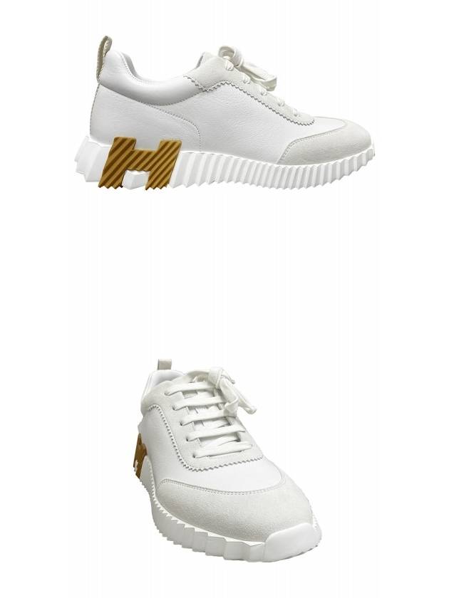 Bouncing Sneakers Calfskin Suede Goatskin Blanc - HERMES - BALAAN 5