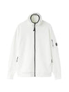 Lens Wappen Soft Neck Zip Up Hoodie White - CP COMPANY - BALAAN 1