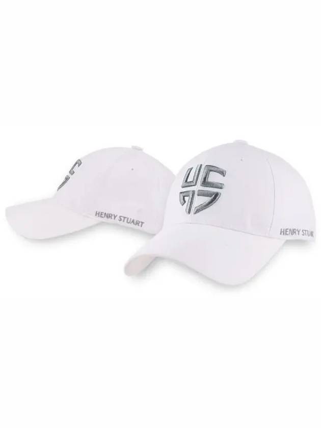 Initial embroidery golf hat ball cap white - HENRY STUART - BALAAN 2