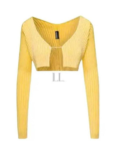 Jacquemus La Maille Fralou Cardigan Yellow 213KN1082190210SS23 - JACQUEMUS - BALAAN 1