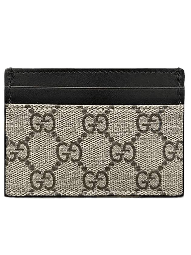 GG Canvas Card Wallet Beige Black - GUCCI - BALAAN 1