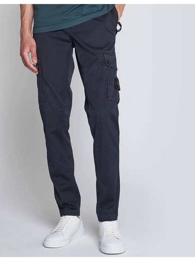 Wappen Patch Slim Fit Straight Pants Blue - STONE ISLAND - BALAAN 3