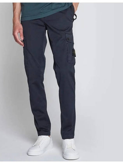 Wappen Patch Slim Fit Straight Pants Blue - STONE ISLAND - BALAAN 2