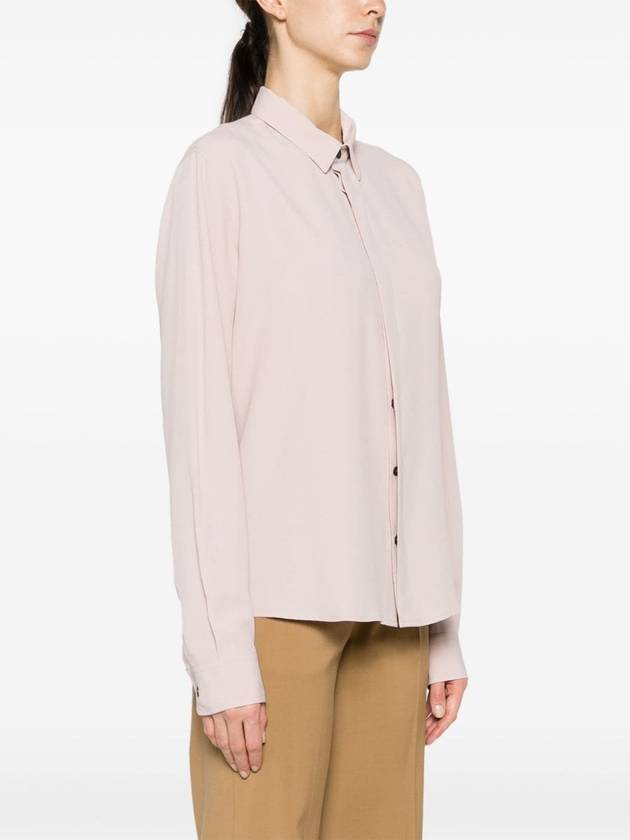 Button Silk Blend Long Sleeve Shirt Powder Pink - AMI - BALAAN 4