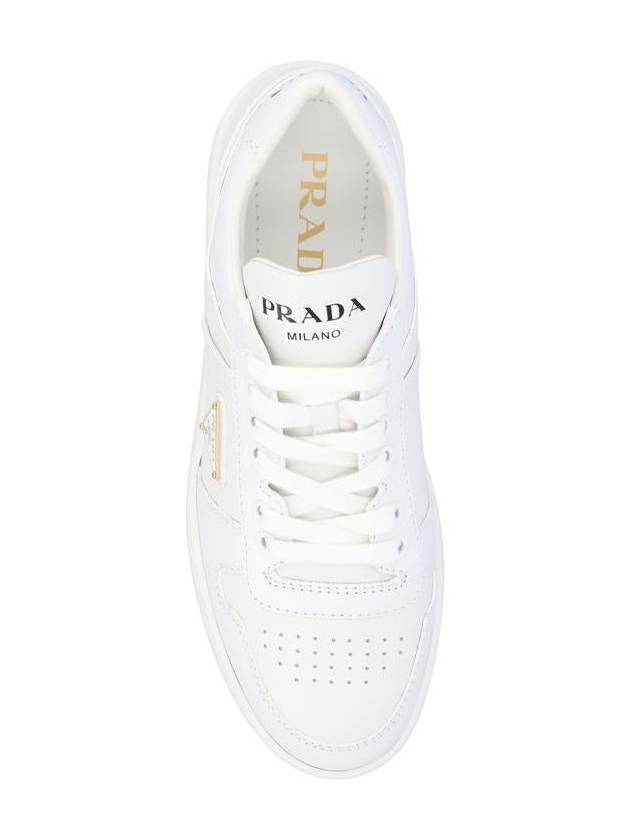 Downtown Bold Leather Low Top Sneakers White - PRADA - BALAAN 5