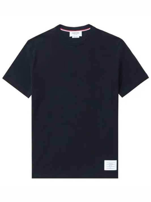 Classic Pique Rib Side Insert 4-Bar Short Sleeve T-Shirt Navy - THOM BROWNE - BALAAN 2