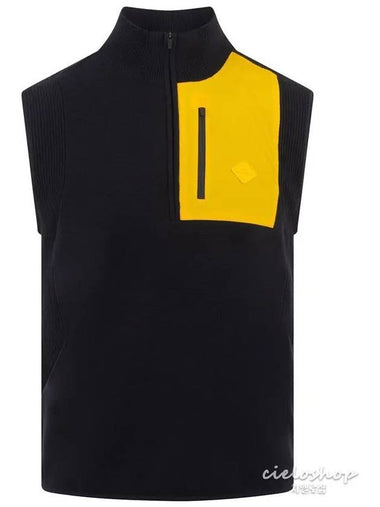 PATCH Wool Men s Vest Golf Black AMKW07014 - J.LINDEBERG - BALAAN 1