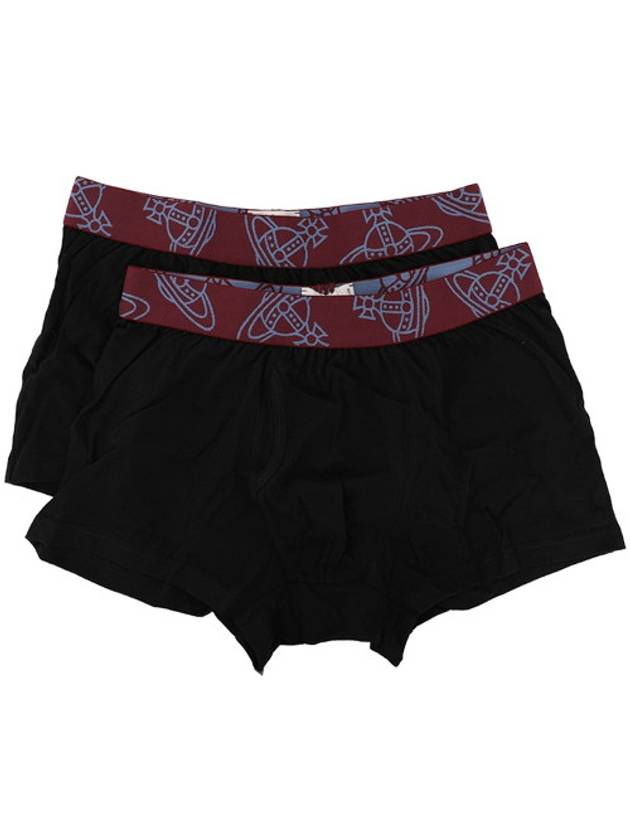 Men's ORB Banding Logo 2 Pack Panties Black Wine - VIVIENNE WESTWOOD - BALAAN.