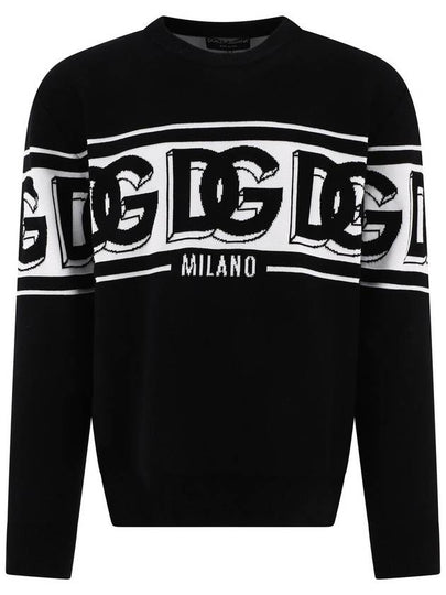 Intarsia Knit Logo Crew Neck Sweater GXM96TJEMK9 - DOLCE&GABBANA - BALAAN 2