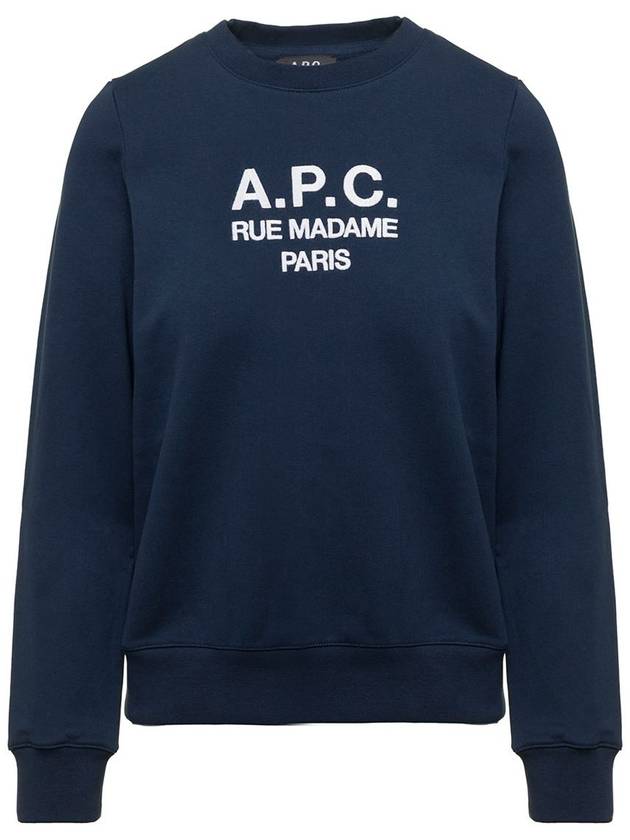 Women's TINa Logo Sweat Sweatshirt Navy - A.P.C. - BALAAN 2