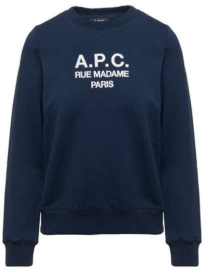 Women's TINa Logo Sweat Sweatshirt Navy - A.P.C. - BALAAN 2