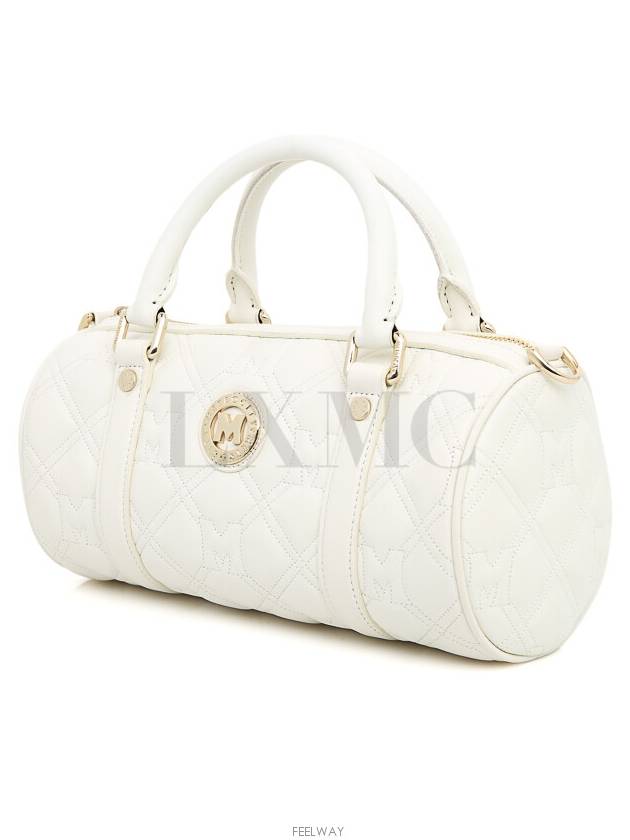 Classic White Cylinder Bag Barrel Top Handle Cross Boston - METROCITY - BALAAN 2