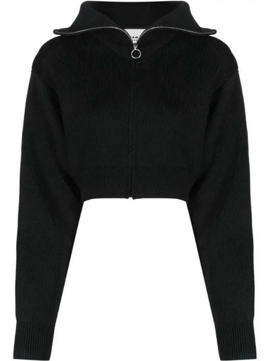 Women's High Neck Crop Cardigan Black - ISABEL MARANT - BALAAN 2