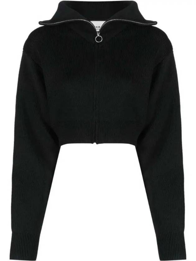 Women's High Neck Crop Cardigan Black - ISABEL MARANT - BALAAN 3