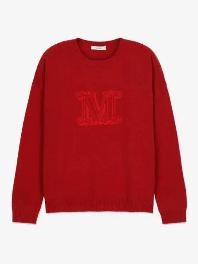 Edo Monogram Cashmere Knit Top Red - MAX MARA - BALAAN 2