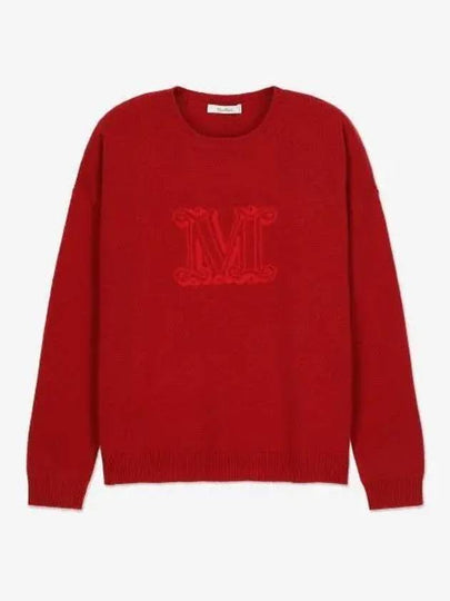 Edo Monogram Cashmere Knit Top Red - MAX MARA - BALAAN 2