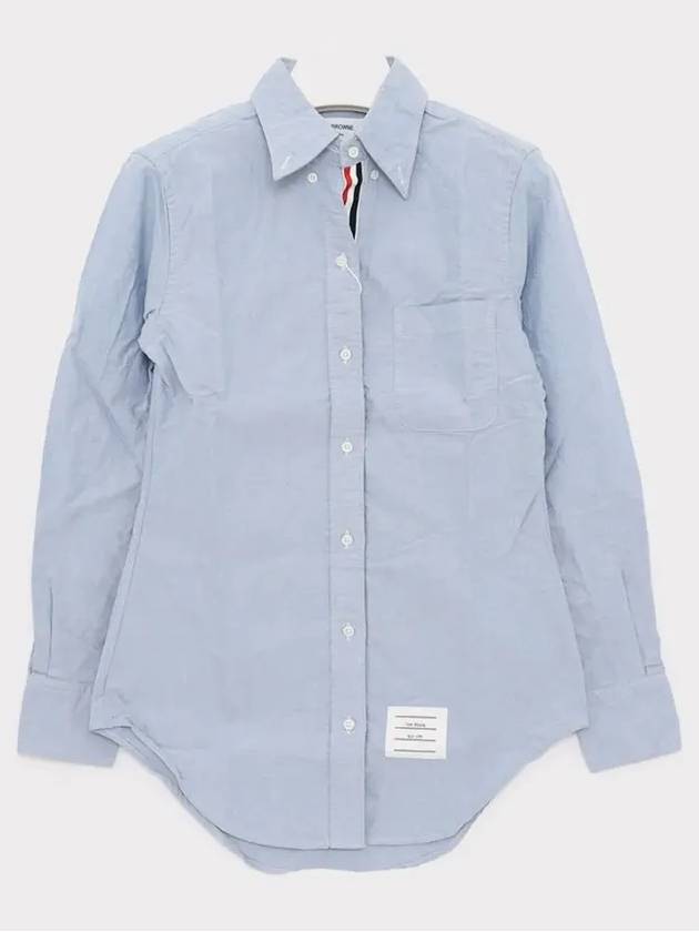 Button Down Cotton Oxford Long Sleeve Shirt Light Blue - THOM BROWNE - BALAAN 4