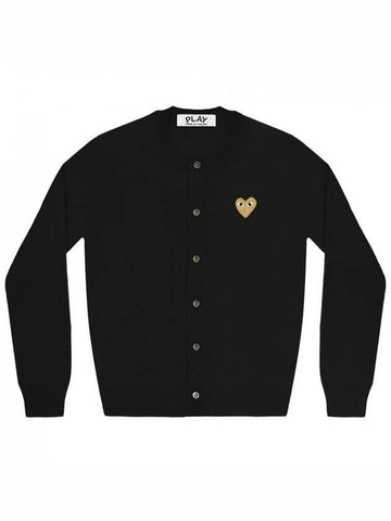 Gold Wappen Round Neck Wool Cardigan Black - COMME DES GARCONS PLAY - BALAAN 1