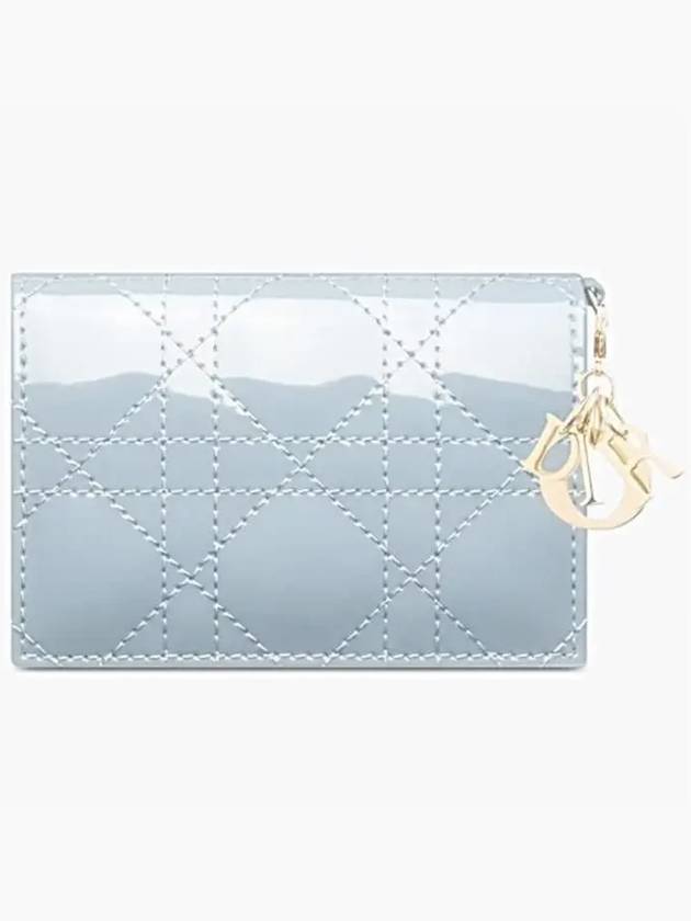 Lady Cannage Patent Calfskin Flap Card Wallet Cloud Blue - DIOR - BALAAN 3