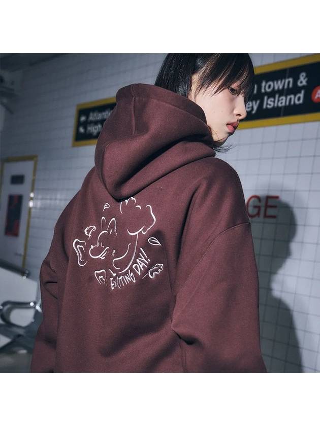 Exciting Day Embroidered Hoodie Brown - CPGN STUDIO - BALAAN 2