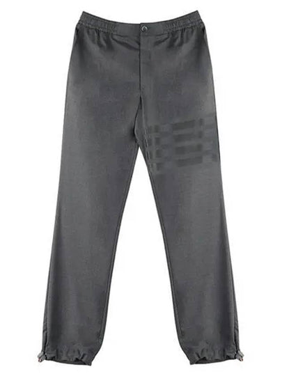 Plain Weave 4-Bar Elastic Waist Track Pants Dark Grey - THOM BROWNE - BALAAN 2