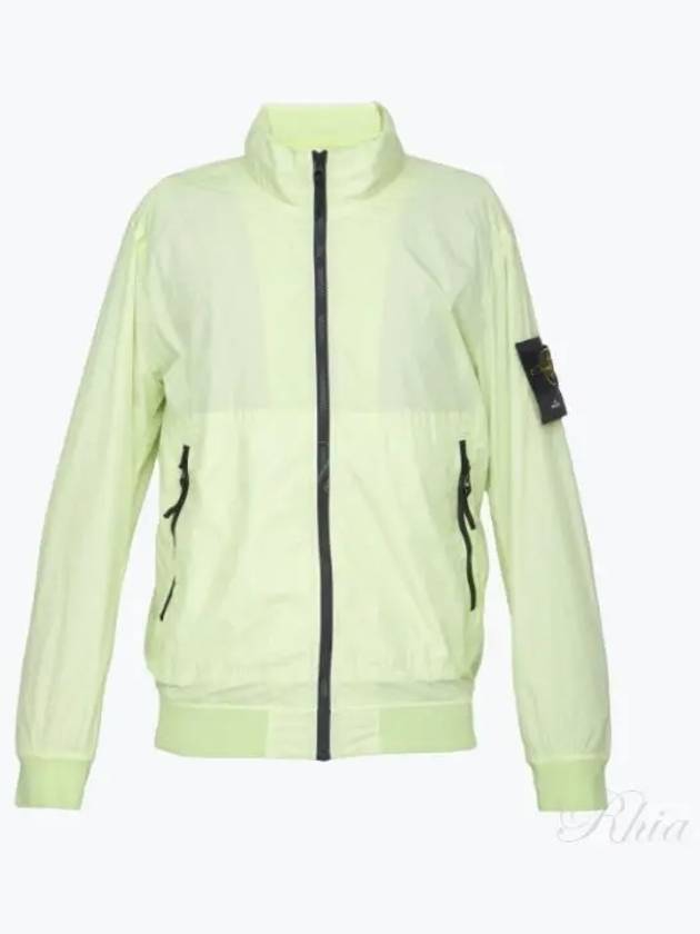 Garment Dyed Crinkle Reps Nylon Zip-up Jacket Lime - STONE ISLAND - BALAAN 2