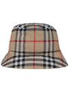 Check Cotton Bucket Hat Beige - BURBERRY - BALAAN 3