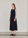 Drawstring Sleeveless Long Dress Black - LESEIZIEME - BALAAN 4