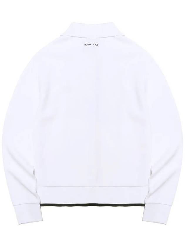 YOKO Collar Neck Half Zip Up Long Sleeve Sweatshirt WHITE - 20THHOLE - BALAAN 3