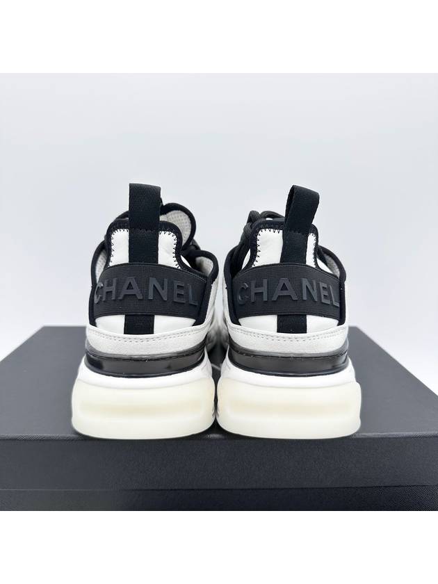 Logo Mixed Fibers Suede Low Top Sneakers White - CHANEL - BALAAN 5