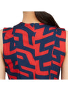 Jasmin Print Short Dress Bridge Swirl Red - J.LINDEBERG - BALAAN 9