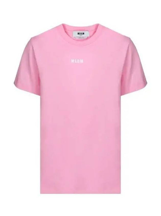 Micro Logo Short Sleeve T-Shirt Pink - MSGM - BALAAN 2