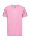 Micro Logo Short Sleeve T-Shirt Pink - MSGM - BALAAN 2