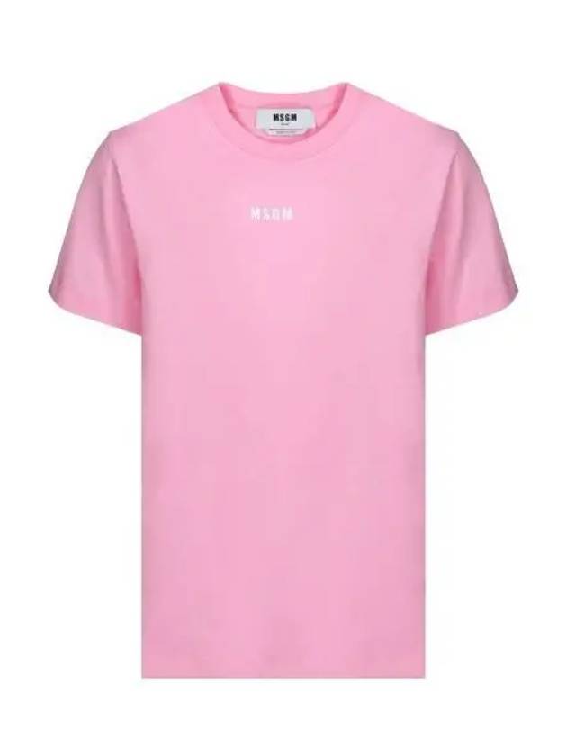 Micro Logo Short Sleeve T-Shirt Pink - MSGM - BALAAN 2