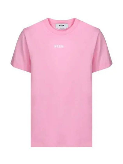 Micro Logo Short Sleeve T-Shirt Pink - MSGM - BALAAN 2