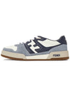 Match Suede Low Top Sneakers Light Blue - FENDI - BALAAN 5