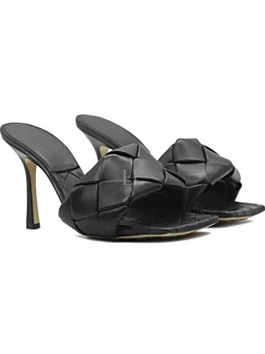 Lido Intrecciato Sandal Heels Black - BOTTEGA VENETA - BALAAN 2