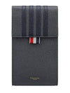 4-Bar Stripe Phone Holder Cross Bag Dark Grey - THOM BROWNE - BALAAN 2