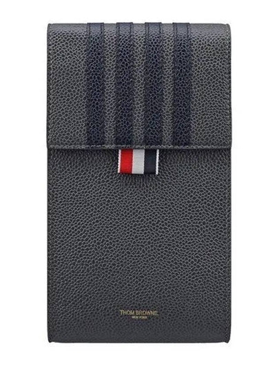 4-Bar Stripe Phone Holder Cross Bag Dark Grey - THOM BROWNE - BALAAN 2