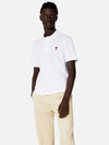 Small Heart Logo Polo Shirt White - AMI - BALAAN 4