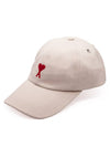 De Coeur Embroidered Logo Ball Cap Beige - AMI - BALAAN 2