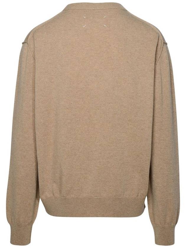 Crew Neck Wool Blend Knit Top Beige - MAISON MARGIELA - BALAAN 4