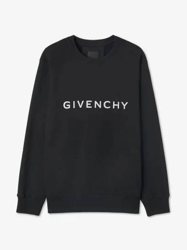 Logo Print Cotton Sweatshirt Black - GIVENCHY - BALAAN 2