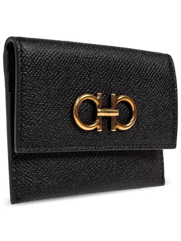 FERRAGAMO Leather Card Case, Women's, Black - SALVATORE FERRAGAMO - BALAAN 4