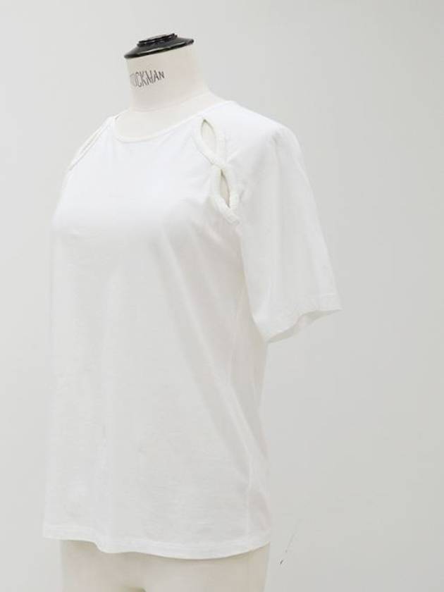 white cutout tee - MERLETTE - BALAAN 4