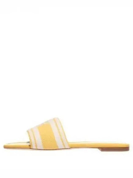 Logo Plaque Stripe Slippers Yellow - TORY BURCH - BALAAN 2