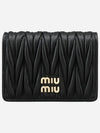 Matelasse Nappa Leather Card Wallet Black - MIU MIU - BALAAN 2