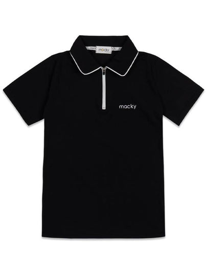 Cold Cooling PK Zip-up Short Sleeve T-Shirt Black MCSS24ST1BK - MACKY - BALAAN 2