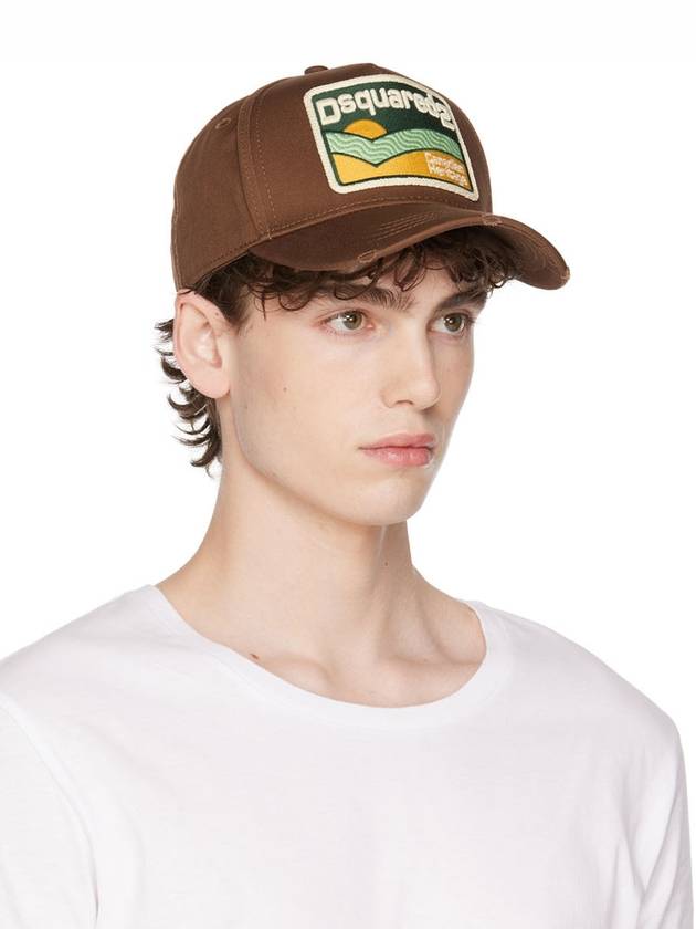 Men's Logo Cotton Ball Cap Brown - DSQUARED2 - BALAAN 3