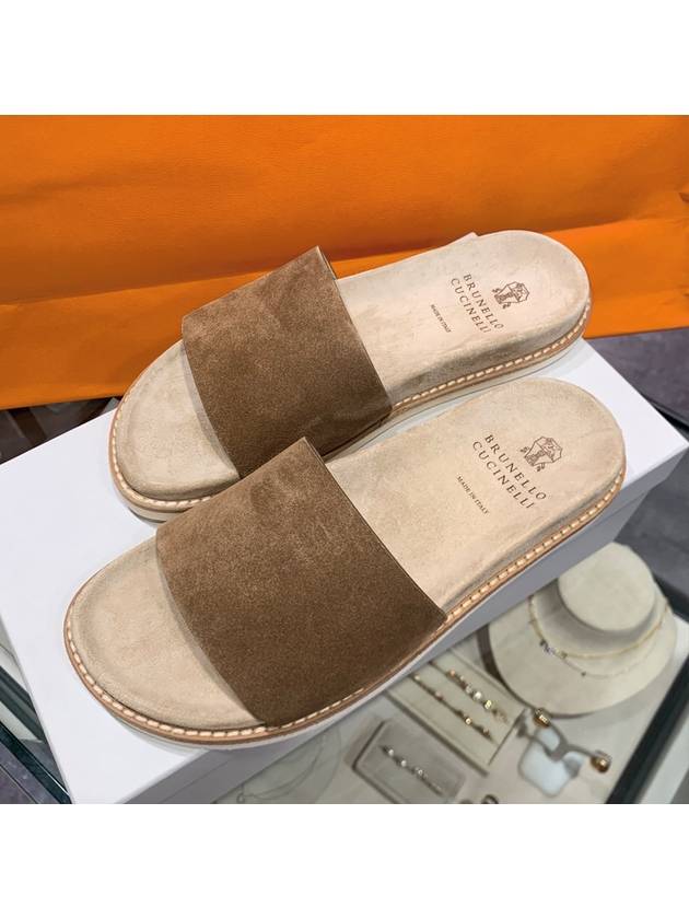 suede slide slippers brown - BRUNELLO CUCINELLI - BALAAN 2